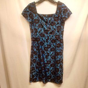 Vintage Blue and black floral dress
